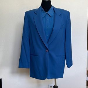 Blue Blouse And Blazer Set